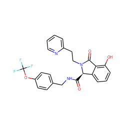 O=C(NCc1ccc(OC(F)(F)F)cc1)[C@@H]1c2cccc(O)c2C(=O)N1CCc1ccccn1 ZINC000068196743