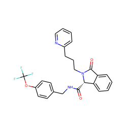 O=C(NCc1ccc(OC(F)(F)F)cc1)[C@H]1c2ccccc2C(=O)N1CCCc1ccccn1 ZINC000095555750