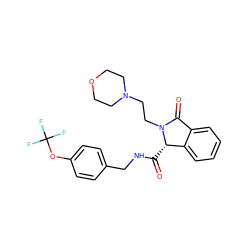 O=C(NCc1ccc(OC(F)(F)F)cc1)[C@H]1c2ccccc2C(=O)N1CCN1CCOCC1 ZINC000095552777