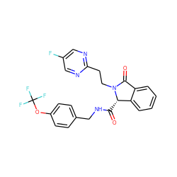 O=C(NCc1ccc(OC(F)(F)F)cc1)[C@H]1c2ccccc2C(=O)N1CCc1ncc(F)cn1 ZINC000095556832