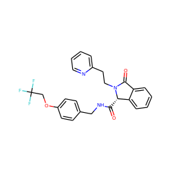 O=C(NCc1ccc(OCC(F)(F)F)cc1)[C@H]1c2ccccc2C(=O)N1CCc1ccccn1 ZINC000095554299