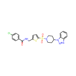 O=C(NCc1ccc(S(=O)(=O)N2CCC(n3nnc4ccccc43)CC2)s1)c1ccc(Cl)cc1 ZINC000001493969