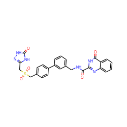 O=C(NCc1cccc(-c2ccc(CS(=O)(=O)Cc3n[nH]c(=O)[nH]3)cc2)c1)c1nc2ccccc2c(=O)[nH]1 ZINC000114401823