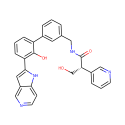 O=C(NCc1cccc(-c2cccc(-c3cc4cnccc4[nH]3)c2O)c1)[C@@H](CO)c1cccnc1 ZINC000101040885