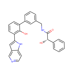 O=C(NCc1cccc(-c2cccc(-c3cc4cnccc4[nH]3)c2O)c1)[C@@H](O)c1ccccc1 ZINC000101405106