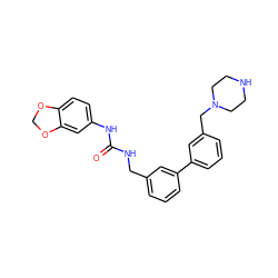 O=C(NCc1cccc(-c2cccc(CN3CCNCC3)c2)c1)Nc1ccc2c(c1)OCO2 ZINC000040430083