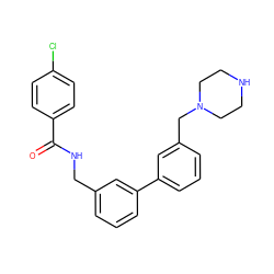 O=C(NCc1cccc(-c2cccc(CN3CCNCC3)c2)c1)c1ccc(Cl)cc1 ZINC000040955876