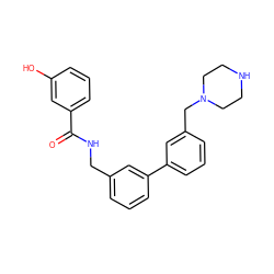 O=C(NCc1cccc(-c2cccc(CN3CCNCC3)c2)c1)c1cccc(O)c1 ZINC000040977425