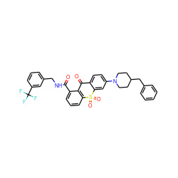 O=C(NCc1cccc(C(F)(F)F)c1)c1cccc2c1C(=O)c1ccc(N3CCC(Cc4ccccc4)CC3)cc1S2(=O)=O ZINC000064700427