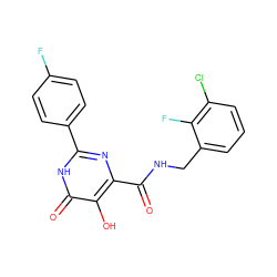 O=C(NCc1cccc(Cl)c1F)c1nc(-c2ccc(F)cc2)[nH]c(=O)c1O ZINC000205699726