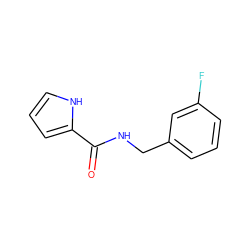 O=C(NCc1cccc(F)c1)c1ccc[nH]1 ZINC000013493576