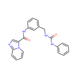 O=C(NCc1cccc(NC(=O)c2cnc3ccccn23)c1)Nc1ccccc1 ZINC000473133120