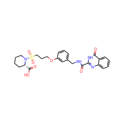 O=C(NCc1cccc(OCCCS(=O)(=O)N2CCCC[C@H]2C(=O)O)c1)c1nc2ccccc2c(=O)[nH]1 ZINC000114403393