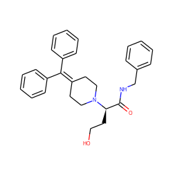 O=C(NCc1ccccc1)[C@@H](CCO)N1CCC(=C(c2ccccc2)c2ccccc2)CC1 ZINC000096915185