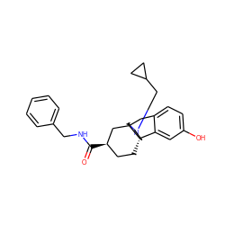 O=C(NCc1ccccc1)[C@@H]1CC[C@]23CCN(CC4CC4)C[C@]2(Cc2ccc(O)cc23)C1 ZINC000084617686