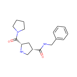 O=C(NCc1ccccc1)[C@@H]1CN[C@H](C(=O)N2CCCC2)C1 ZINC000014949308