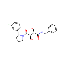 O=C(NCc1ccccc1)[C@H](O)[C@@H](O)C(=O)N1CCC[C@@H]1c1cccc(Cl)c1 ZINC000038215757