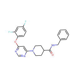 O=C(NCc1ccccc1)C1CCN(c2cc(Oc3ccc(F)cc3F)ncn2)CC1 ZINC001772614141