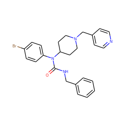 O=C(NCc1ccccc1)N(c1ccc(Br)cc1)C1CCN(Cc2ccncc2)CC1 ZINC000049072707