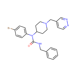 O=C(NCc1ccccc1)N(c1ccc(Br)cc1)C1CCN(Cc2ccnnc2)CC1 ZINC000043203620