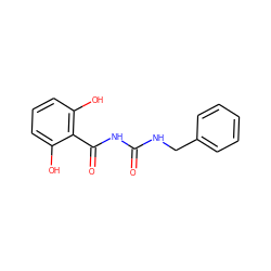 O=C(NCc1ccccc1)NC(=O)c1c(O)cccc1O ZINC000043062251