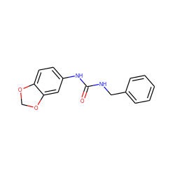 O=C(NCc1ccccc1)Nc1ccc2c(c1)OCO2 ZINC000034984509