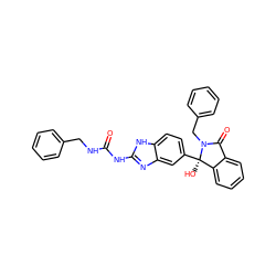 O=C(NCc1ccccc1)Nc1nc2cc([C@]3(O)c4ccccc4C(=O)N3Cc3ccccc3)ccc2[nH]1 ZINC000116256563