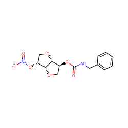 O=C(NCc1ccccc1)O[C@H]1CO[C@@H]2[C@H](O[N+](=O)[O-])CO[C@H]12 ZINC000035839442