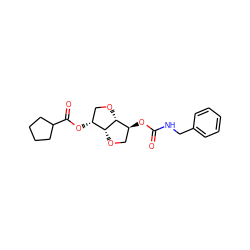 O=C(NCc1ccccc1)O[C@H]1CO[C@@H]2[C@H](OC(=O)C3CCCC3)CO[C@H]12 ZINC000045506643