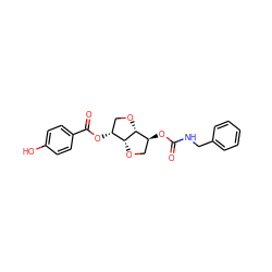 O=C(NCc1ccccc1)O[C@H]1CO[C@@H]2[C@H](OC(=O)c3ccc(O)cc3)CO[C@H]12 ZINC000045284273