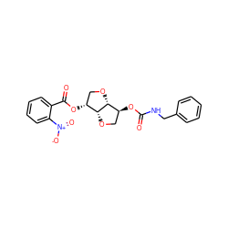 O=C(NCc1ccccc1)O[C@H]1CO[C@@H]2[C@H](OC(=O)c3ccccc3[N+](=O)[O-])CO[C@H]12 ZINC000045317764