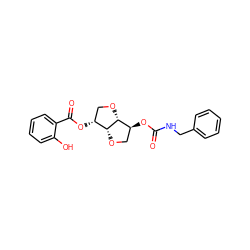 O=C(NCc1ccccc1)O[C@H]1CO[C@@H]2[C@H](OC(=O)c3ccccc3O)CO[C@H]12 ZINC000045259718