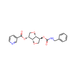 O=C(NCc1ccccc1)O[C@H]1CO[C@@H]2[C@H](OC(=O)c3cccnc3)CO[C@H]12 ZINC000040949425