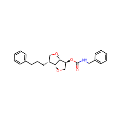 O=C(NCc1ccccc1)O[C@H]1CO[C@H]2[C@@H]1OC[C@H]2CCCc1ccccc1 ZINC000045391547