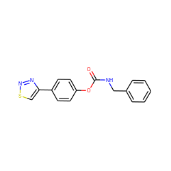 O=C(NCc1ccccc1)Oc1ccc(-c2csnn2)cc1 ZINC000043061745