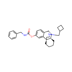 O=C(NCc1ccccc1)Oc1ccc2c(c1)[C@@]13CCCC[C@@H]1[C@@H](C2)N(CC1CCC1)CC3 ZINC000036221705