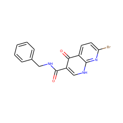 O=C(NCc1ccccc1)c1c[nH]c2nc(Br)ccc2c1=O ZINC000028526116