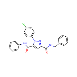 O=C(NCc1ccccc1)c1cc(C(=O)Nc2ccccc2)n(-c2ccc(Cl)cc2)n1 ZINC000013491660