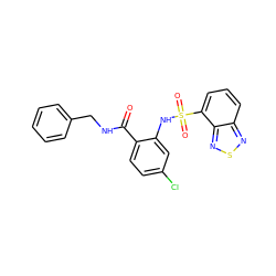 O=C(NCc1ccccc1)c1ccc(Cl)cc1NS(=O)(=O)c1cccc2nsnc12 ZINC000035064993