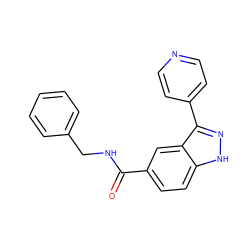 O=C(NCc1ccccc1)c1ccc2[nH]nc(-c3ccncc3)c2c1 ZINC000653852947