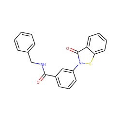 O=C(NCc1ccccc1)c1cccc(-n2sc3ccccc3c2=O)c1 ZINC000064596815