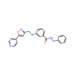 O=C(NCc1ccccc1)c1cccc(NCc2cc(-c3ccncc3)on2)c1 ZINC000035907271