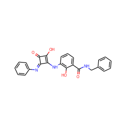 O=C(NCc1ccccc1)c1cccc(Nc2c(O)c(=O)/c2=N\c2ccccc2)c1O ZINC000101087132