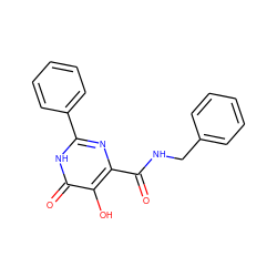 O=C(NCc1ccccc1)c1nc(-c2ccccc2)[nH]c(=O)c1O ZINC000014979595