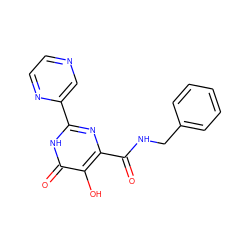 O=C(NCc1ccccc1)c1nc(-c2cnccn2)[nH]c(=O)c1O ZINC000084704502