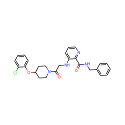 O=C(NCc1ccccc1)c1ncccc1NCC(=O)N1CCC(Oc2ccccc2Cl)CC1 ZINC000028704842