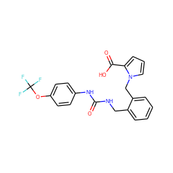 O=C(NCc1ccccc1Cn1cccc1C(=O)O)Nc1ccc(OC(F)(F)F)cc1 ZINC000095575172