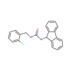 O=C(NCc1ccccc1F)NC1c2ccccc2-c2ccccc21 ZINC000653802225