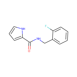 O=C(NCc1ccccc1F)c1ccc[nH]1 ZINC000013493573