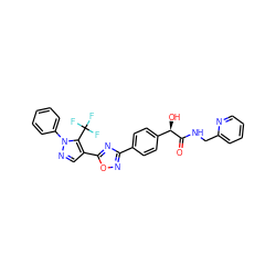 O=C(NCc1ccccn1)[C@H](O)c1ccc(-c2noc(-c3cnn(-c4ccccc4)c3C(F)(F)F)n2)cc1 ZINC000167557552